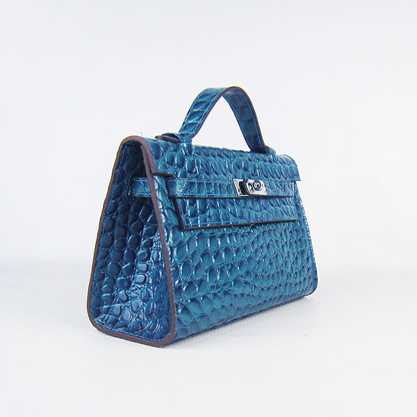 AAA Hermes Kelly 22 CM Stone Veins Handbag Blue H008 On Sale - Click Image to Close